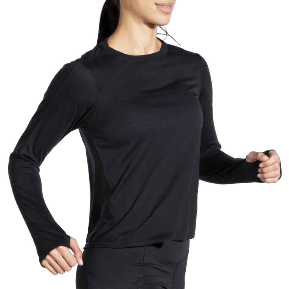 Brooks Distance Manga Larga Mujer Negro