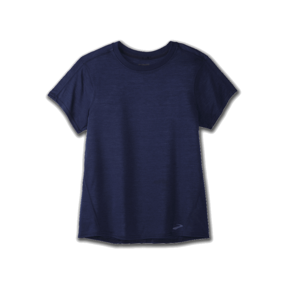 Brooks Distance Manga Corta Mujer Azul Marino