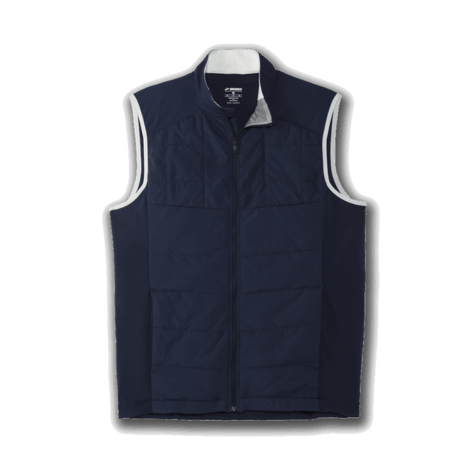 Chaleco Híbrido Brooks Shield Azul Marino-gris Helado