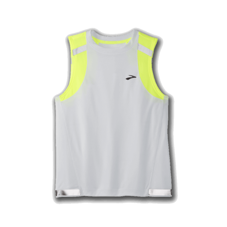 Camiseta Sin Mangas Brooks Carbonite Icy Grey-nightlife Jacquard Mujer