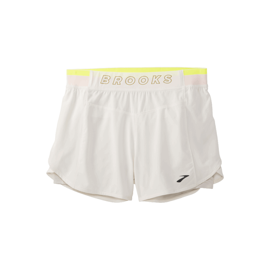 Brooks Corre Dentro De 4" 2-in-1 Short Light Taupe-brooks