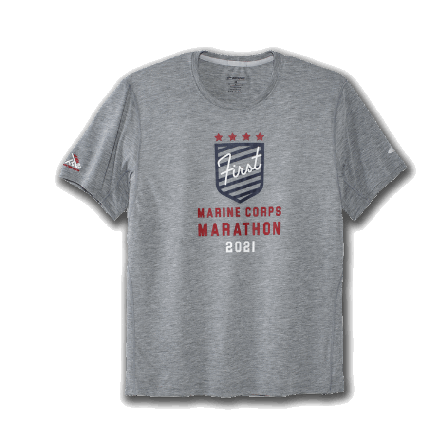 Gráfico De Distancia De Brooks Manga Corta Heather Ash-1st Mcm