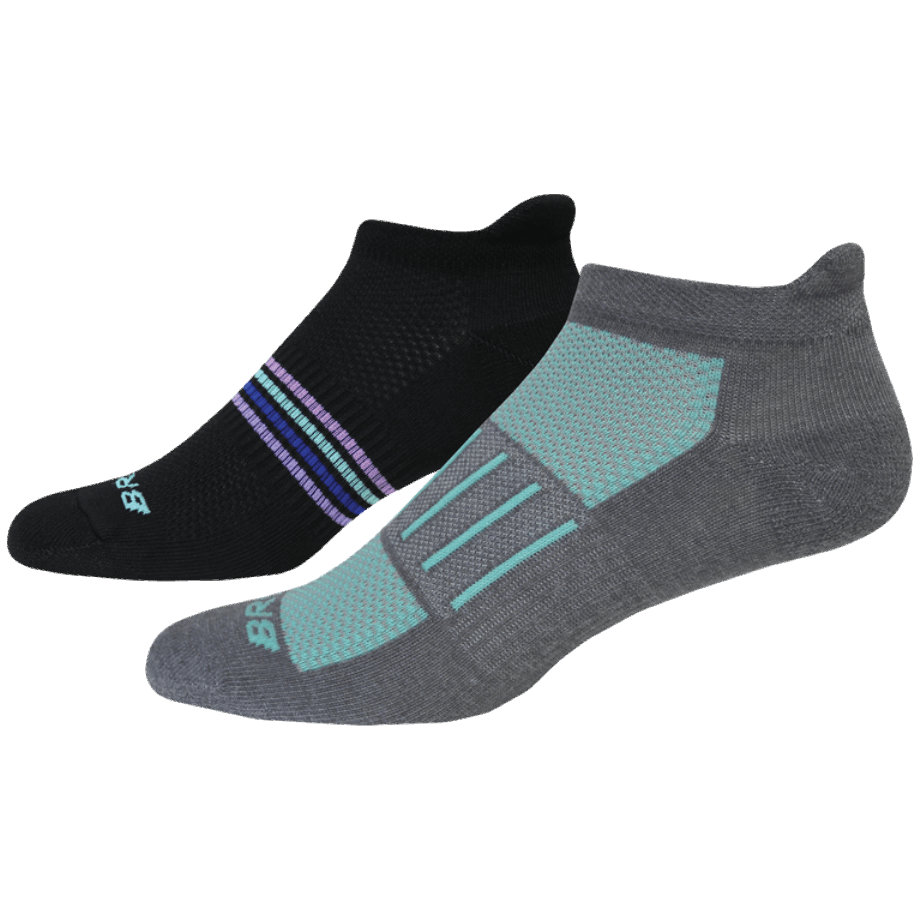Paquete De 2 Brooks Ghost Midweight Iwd Gris-menta Y Negro-menta